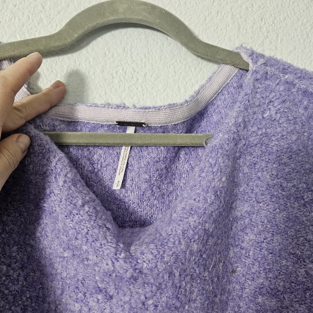 Free People Purple Off-the-Shoulder Sweater - Picture 5 of 9
